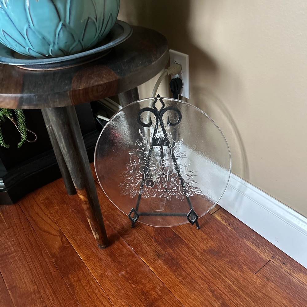 L. E. SMITH GLASS COMPANY | Free Form Crystal Party Plate